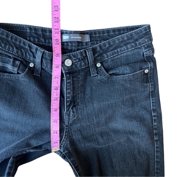 Levi’s Women’s Mid Rise Skinny 5 Pocket Black Denim Jeans, Size 8 - Picture 10 of 12